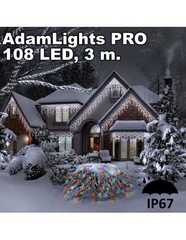 Profesionali AdamLights lauko girlianda varvekliai | IP67, 108LED, 300x50 cm